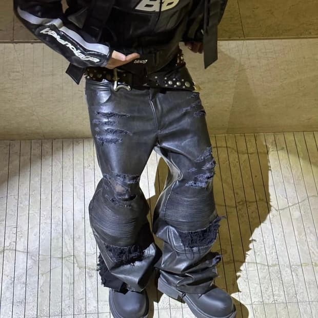 DESTORY LEATHER PANTS