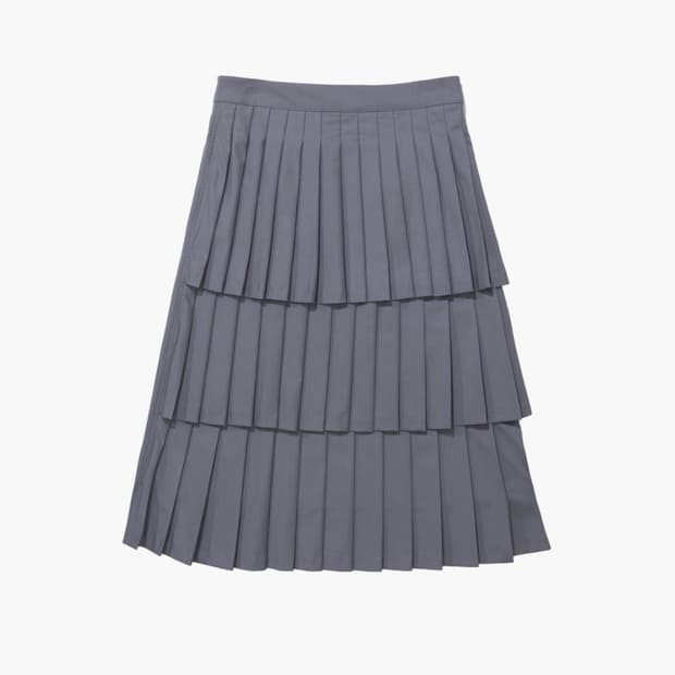 UNKNOWN BLUE 플리츠스커트 그레이