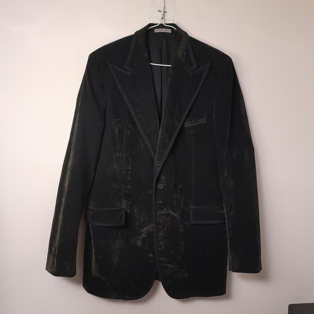 보테가베네타 다크그린 벨벳 블레이져 52/102