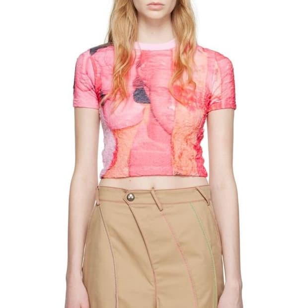 앤더슨벨 우먼 크링클 크롭 탑