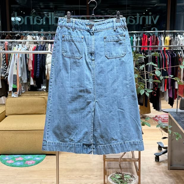 비비안웨스트우드 데님 orb자수 미디스커트 