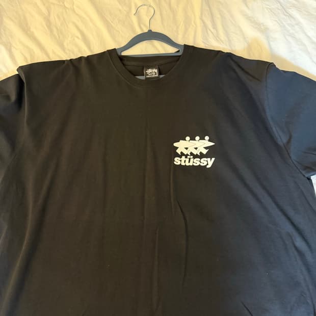 스투시 서퍼워크 반팔 검은색 XXL