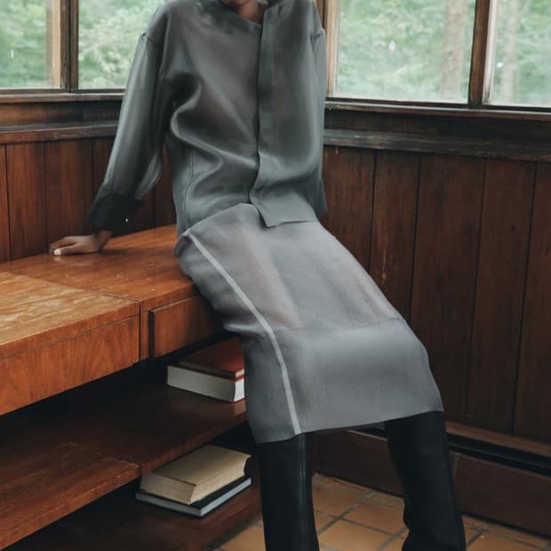 zara 오간자 쉬어 그레이 스커트