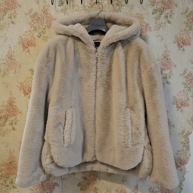 자라 에코 퍼 후드 자켓 M