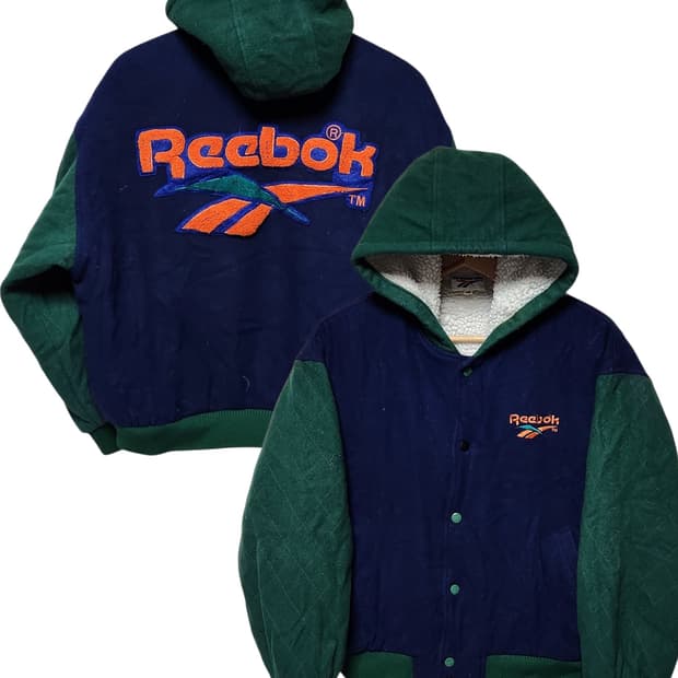 L 리복 빅로고 올드스쿨 90s 플러스 후리스 모직 자켓