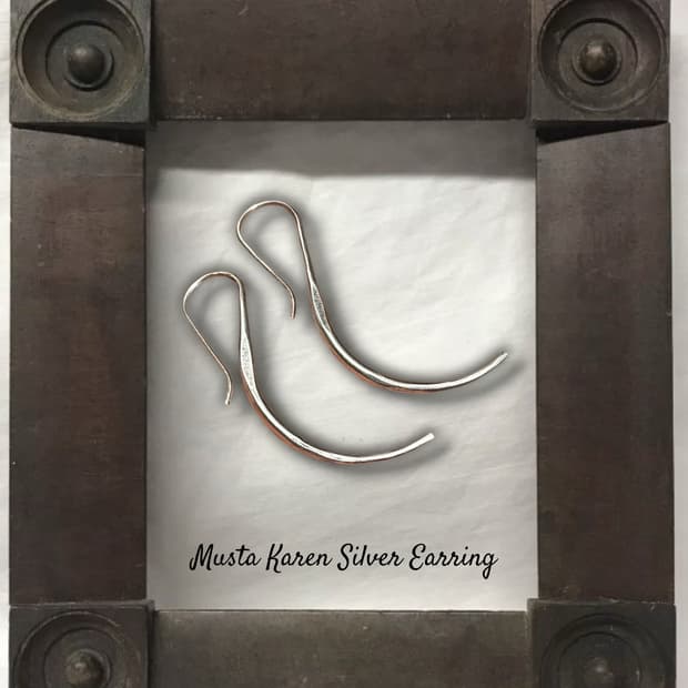 Karen Silver Curved Arc Drop Earring
