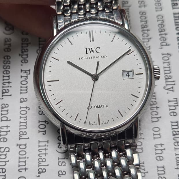 IWC 샤프하우젠 포르토피노38 실버판 오토매틱 쌀알 브레이슬릿 ver.