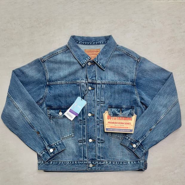 아웃스탠딩 트러커 자켓 타입2 연청 데님 세비지 40(M)