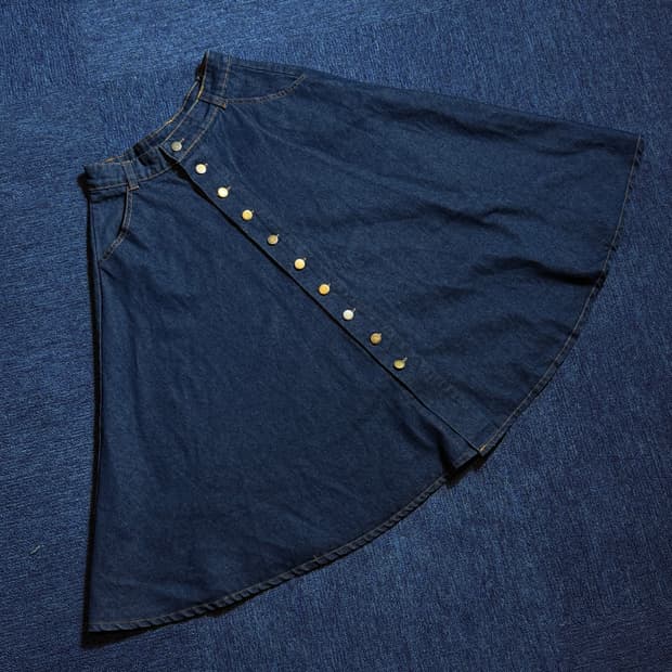 빈티지 버튼포인트 롱스커트