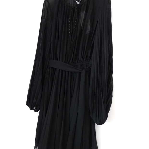 [택O새상품] 자라 블랙 벨트 플리츠 원피스