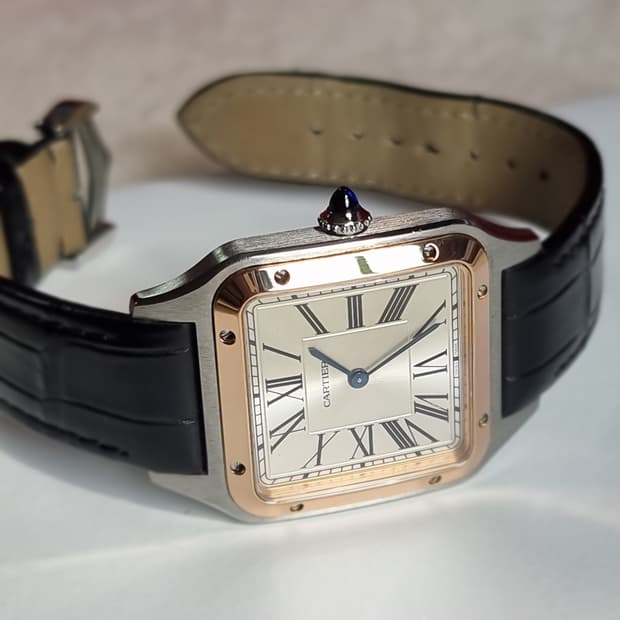 [까르띠에 풀세트]산토스 뒤몽 18K 로즈골드 콤비 L 남여공용 시계