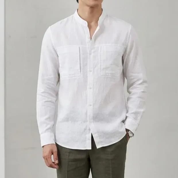 [100]TIME 타임옴므 헨리넥 린넨 셔츠