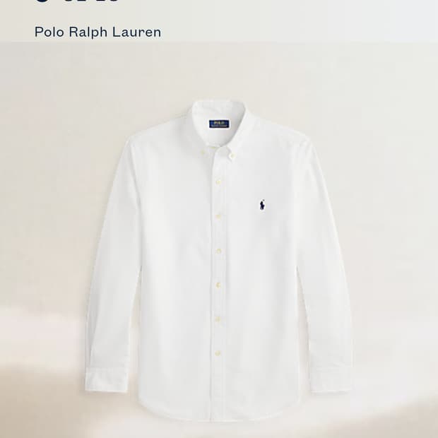 (미착용)폴로랄프로렌 가먼트 다이 옥스포드 셔츠 화이트 L