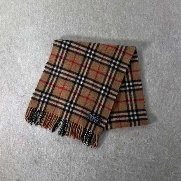 버버리 노바체크 캐시미어 베이지 머플러