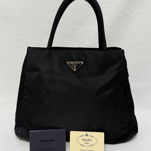 정품 프라다 포코노 나일론 블랙 토트백 핸드백