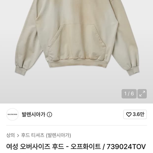 발렌시아가 오버사이즈 후드