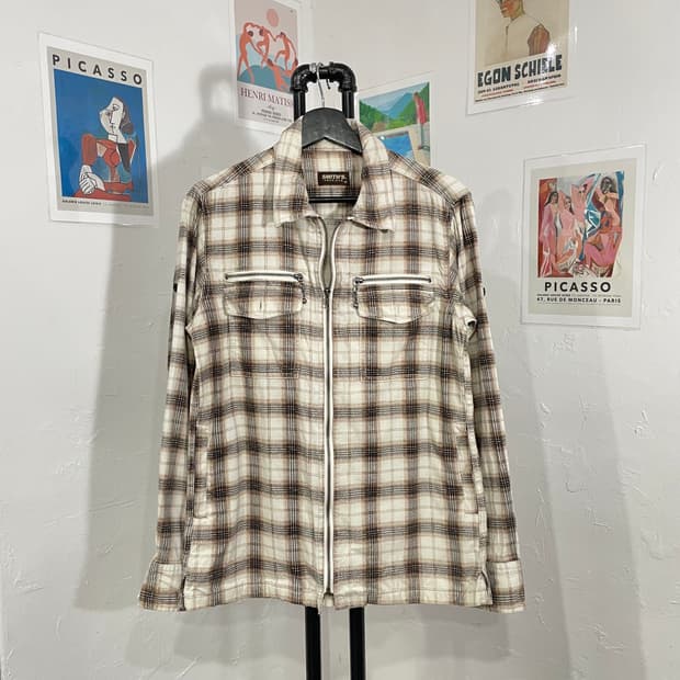 스미스 체크 집업 자켓