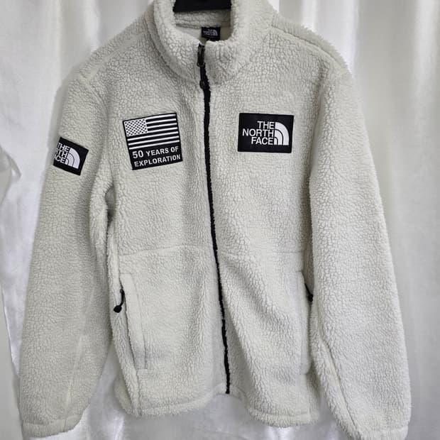 노스페이스 화이트 플리츠 자켓 (1573)