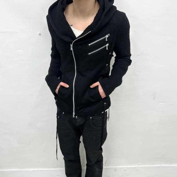 Tornado mart asymmetry lace hood jacket