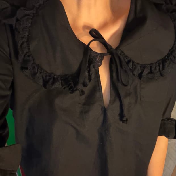 꼼데가르송 tricot 블랙 블라우스 s