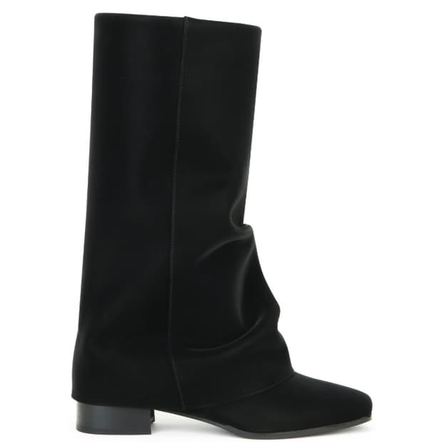 Wrinkle Leather Boots (Black)