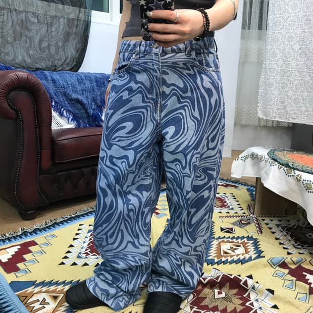 H&M 여성 패턴 데님팬츠 