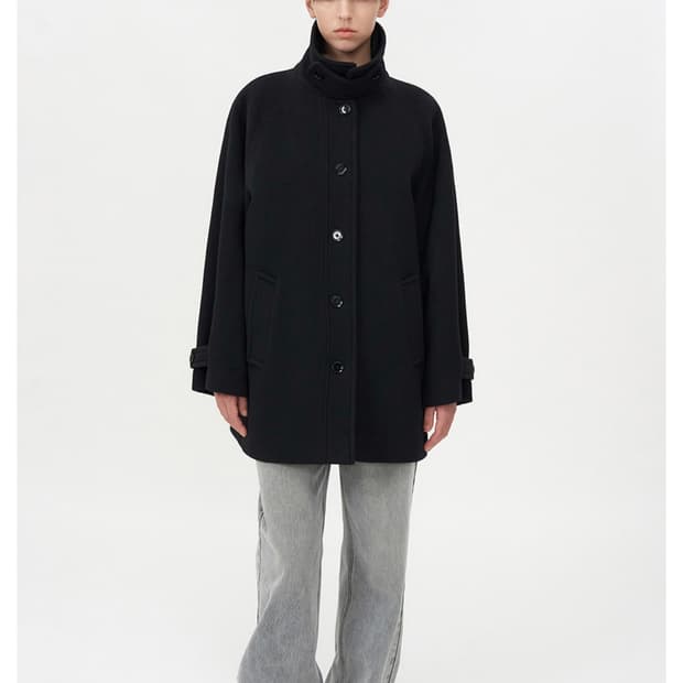 인사일런스 하프발마칸코트 블랙M