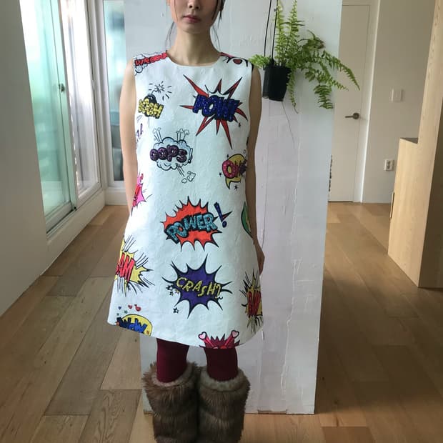 vintage printing cubic one-piece