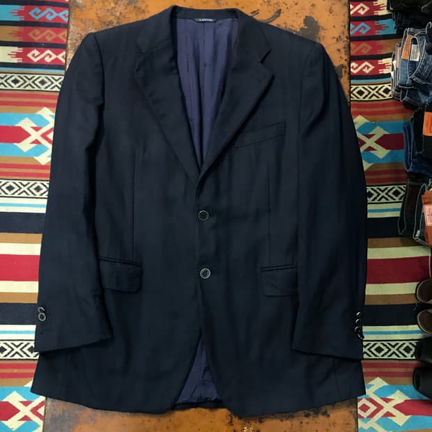 랑방 퓨어 캐시미어 네이비 투버튼 블레이저 남성 105 사이즈 