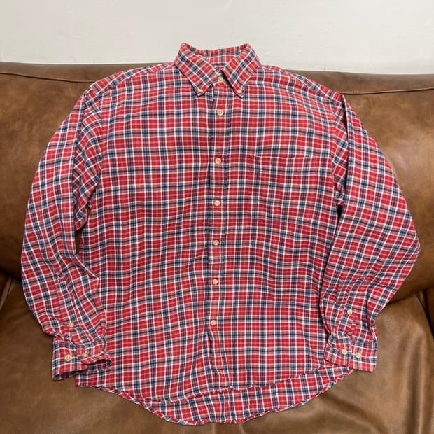 [L] 유니클로 빈티지 레드 체크 셔츠