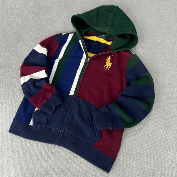폴로 기모 컬러 후드집업