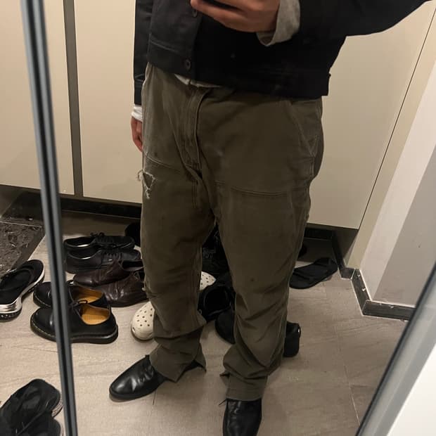 칼하트 OG 모스그린 워크 더블니