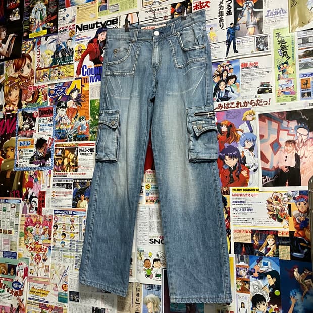 연청 포켓 카고 데님 팬츠