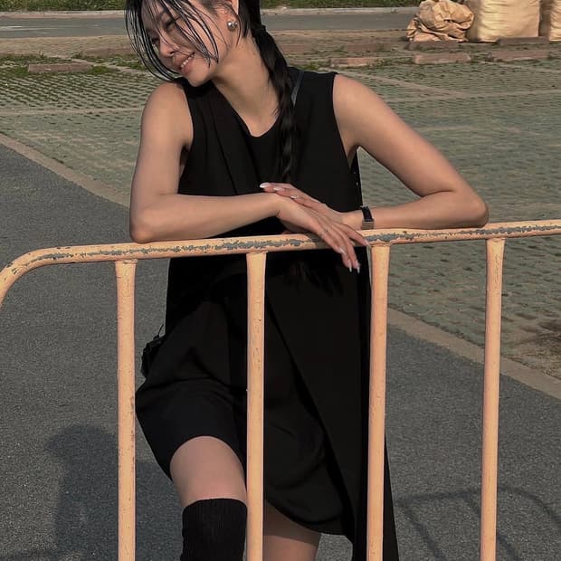 트리밍버드 소아 미니 원피스 블랙
