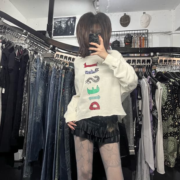 디젤 파린팅 크롭 롱슬리브