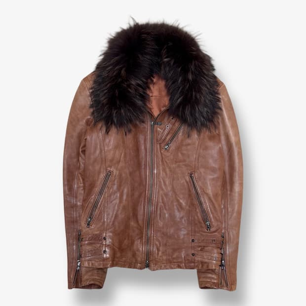 [M] Tornado Mart Lambskin Leather Jacket