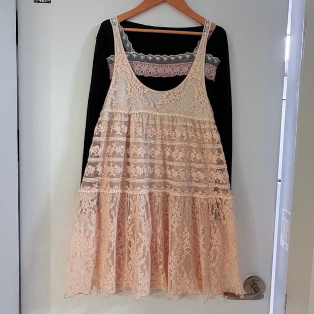 핑크 레이스 원피스