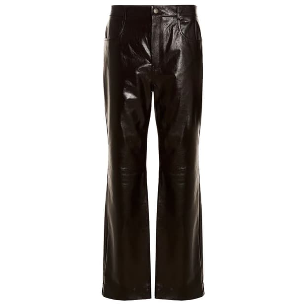 구찌 정품 브라운 레더 팬츠 (46)