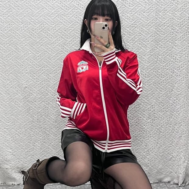 아디다스 희귀 올드스쿨 리버풀 축구 유니폼 져지 집업 L C11664