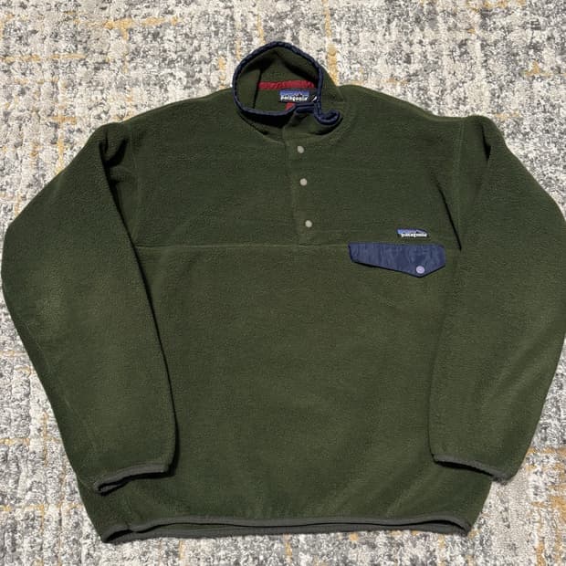 90s 파타고니아 신칠라 스냅-T 올리브/네이비 자메이카