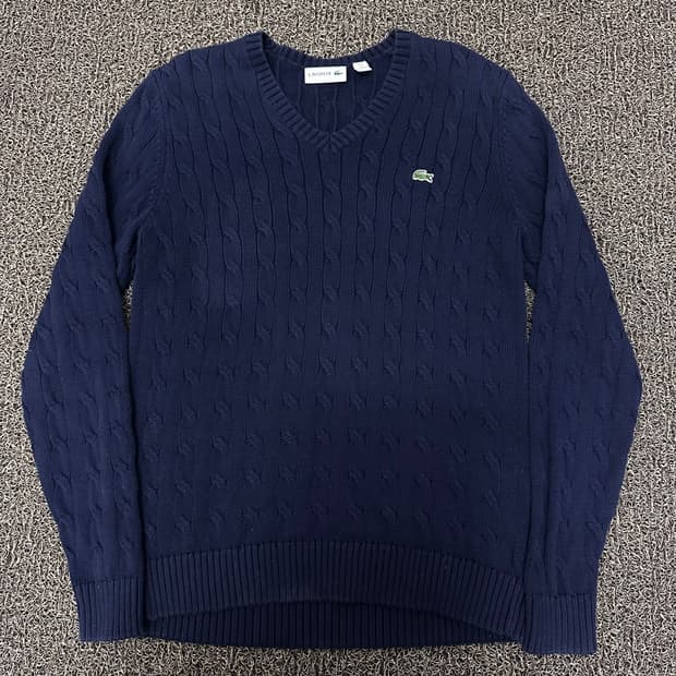 라코스테 케이블 꽈배기 니트 네이비 S