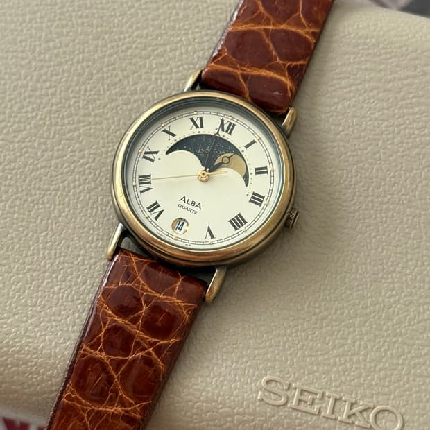 Seiko 세이코 쿼츠 ALBA 문페이즈 1988