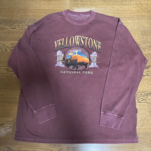 yellowstone 버팔로 롱슬리브 버건디 free