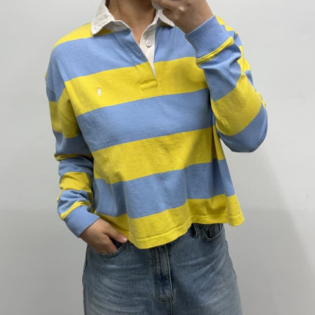 [S] 폴로 단가라 크롭 티셔츠