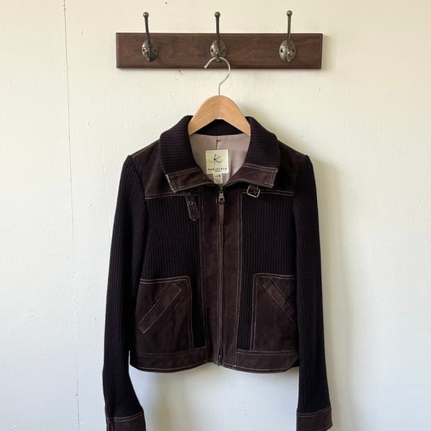 KUMIKYOKU 스웨이드 집업 자켓