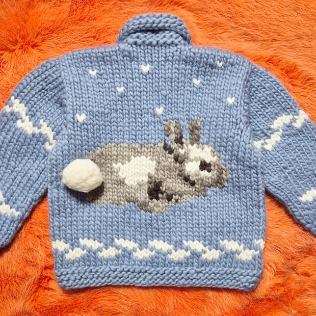 FAB 캐나다 토끼 패턴 코위찬 키즈120 새상품