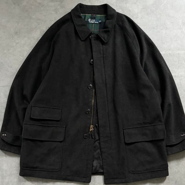 Polo 폴로 블랙 울 카 코트