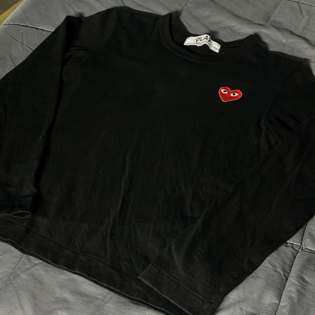 꼼데가르송 하트 롱슬리브 블랙