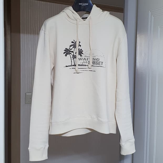 생로랑 선셋 팜트리 비즈 후드 티셔츠 L