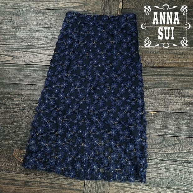 [안나수이] 플라워 패턴 빈티지 롱 스커트 M19366